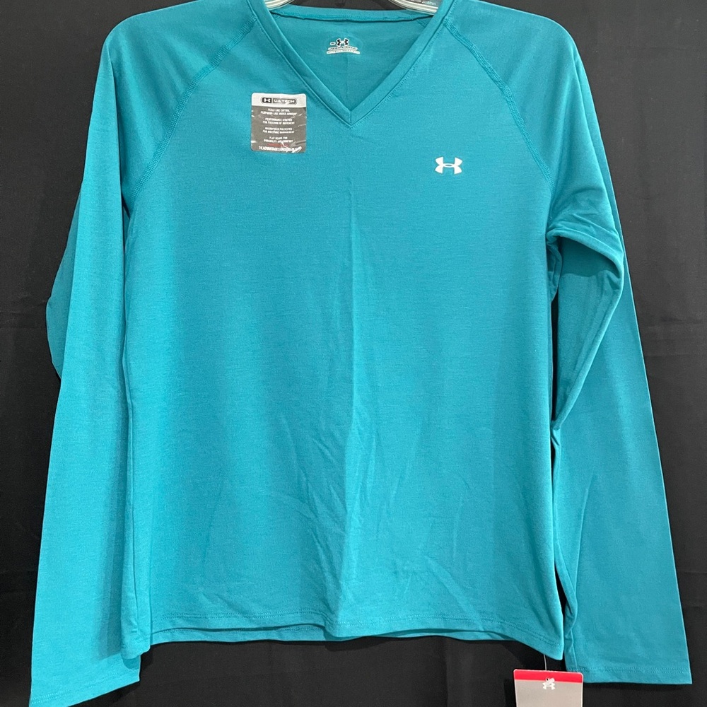 Under Armour Turquoise V-Neck Long Sleeve